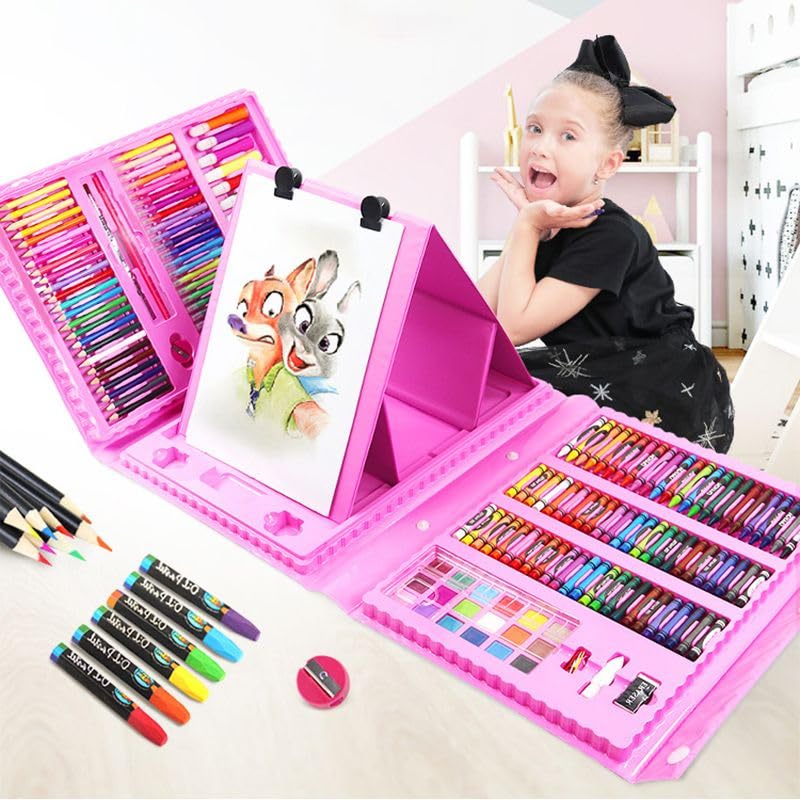 MSGH Super Mega Art Set Box & Drawing Kit With Crayons, Oil
